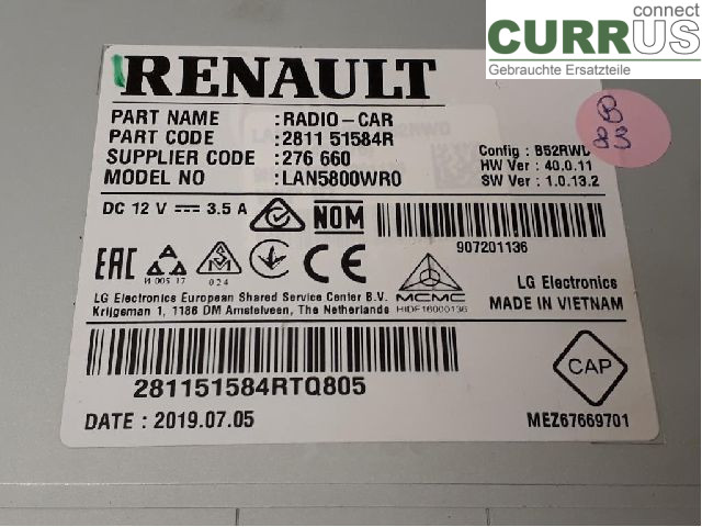 RENAULT CAPTUR 13-19 Gearkasse 7-trins 281154712R H4B-412