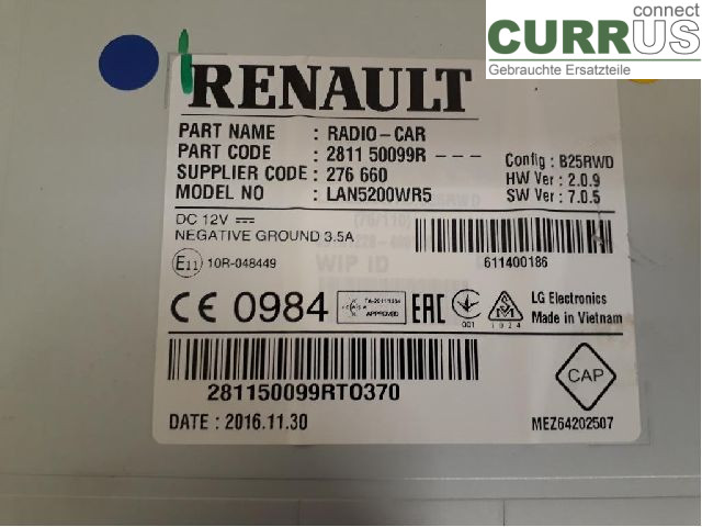RENAULT CAPTUR 13-19 7-växlad växellåda 281154878R H4B-400, H4B-40