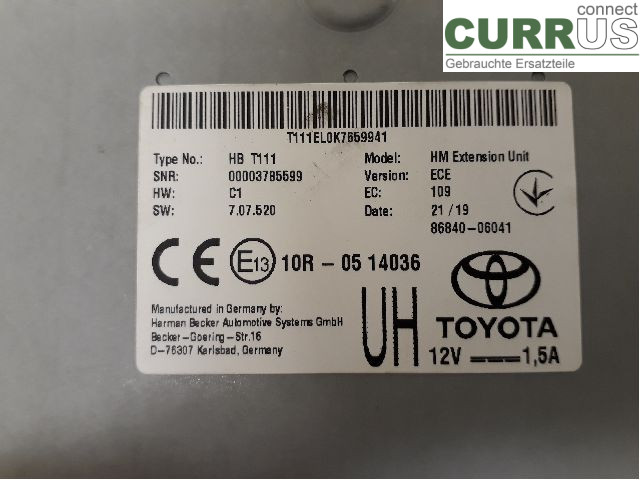 TOYOTA CAMRY 19-24 7-speed gearbox 86840-06041 A25A-FXS