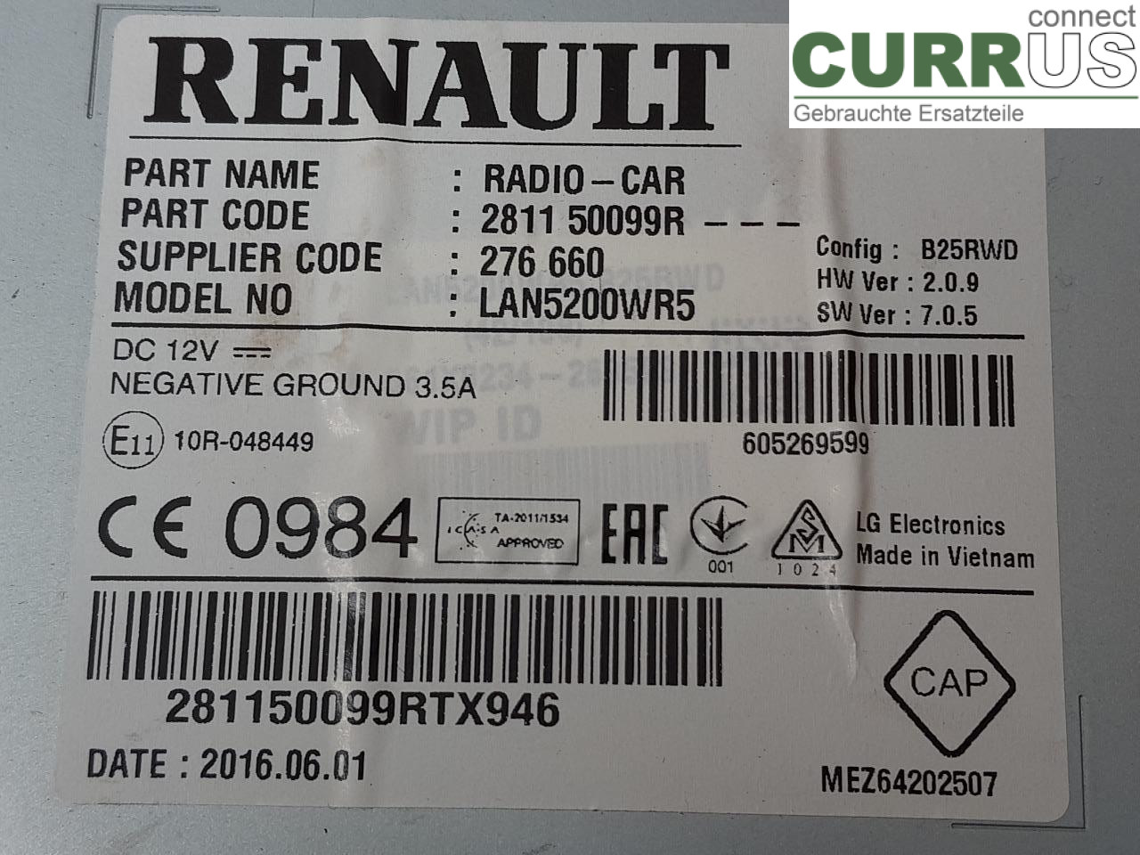 RENAULT CAPTUR 13-19 7-växlad växellåda 281154878R H5F-412