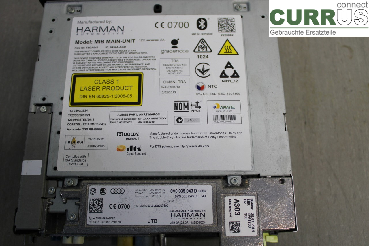 AUDI A3/S3 8V  13-20 Gearkasse 7-trins 8V0035043DX CZCA