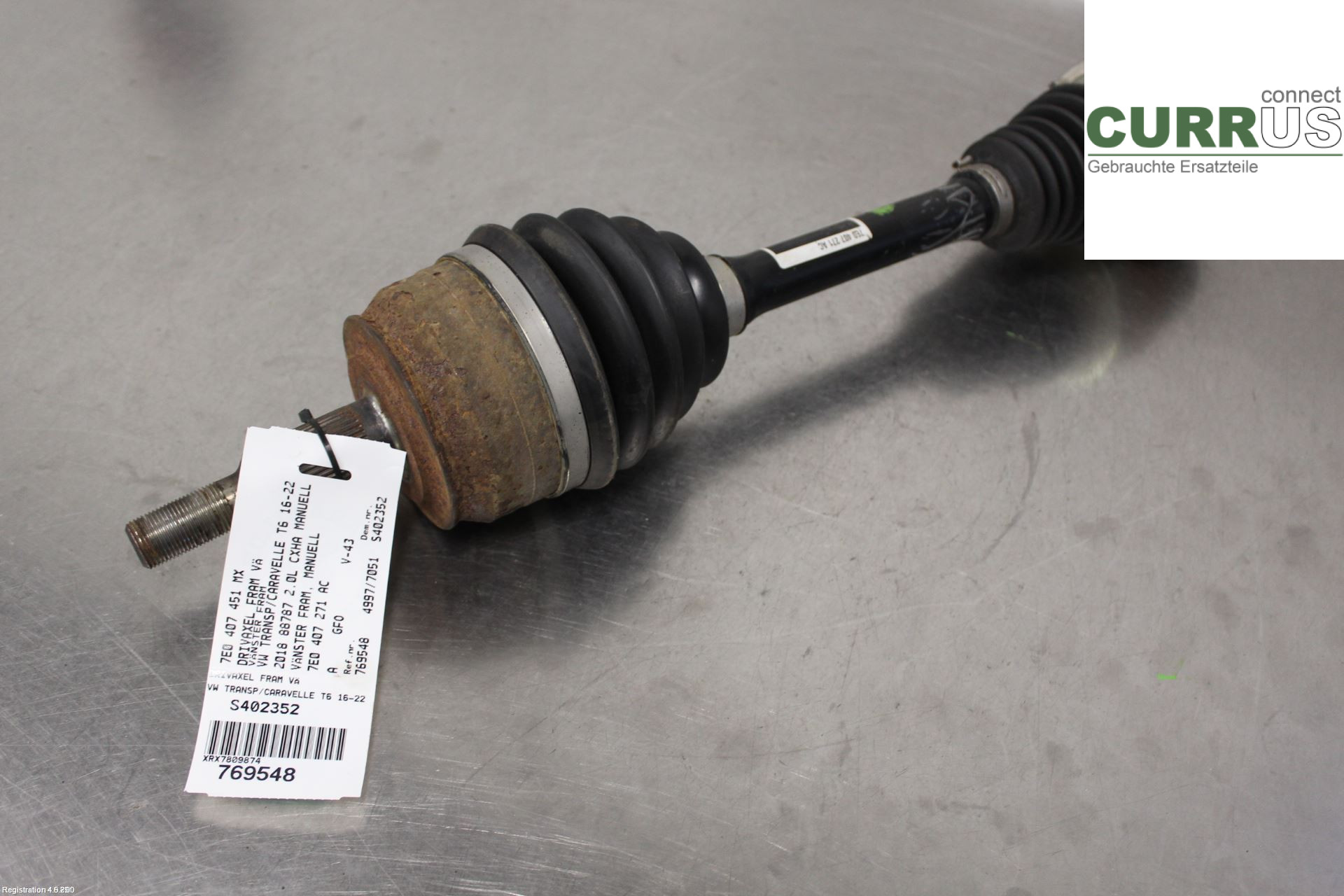 VW TRANSP/CARAVELLE 16- Front axle assembly (4WD) 7E0 407 451 MX 2.0L CXHA