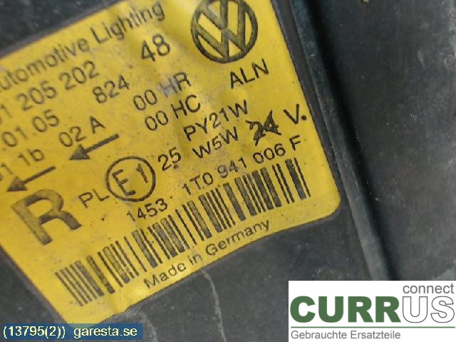 VW TOURAN 03-10 Manuel gearkasse 5-trins 1T0941006F 2.0 FSI 110KW
