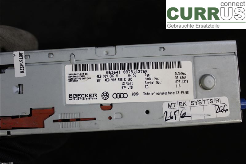 AUDI A6/S6     05-11 Gearkasse 7-trins   4E0 910 888 PX	 BUH