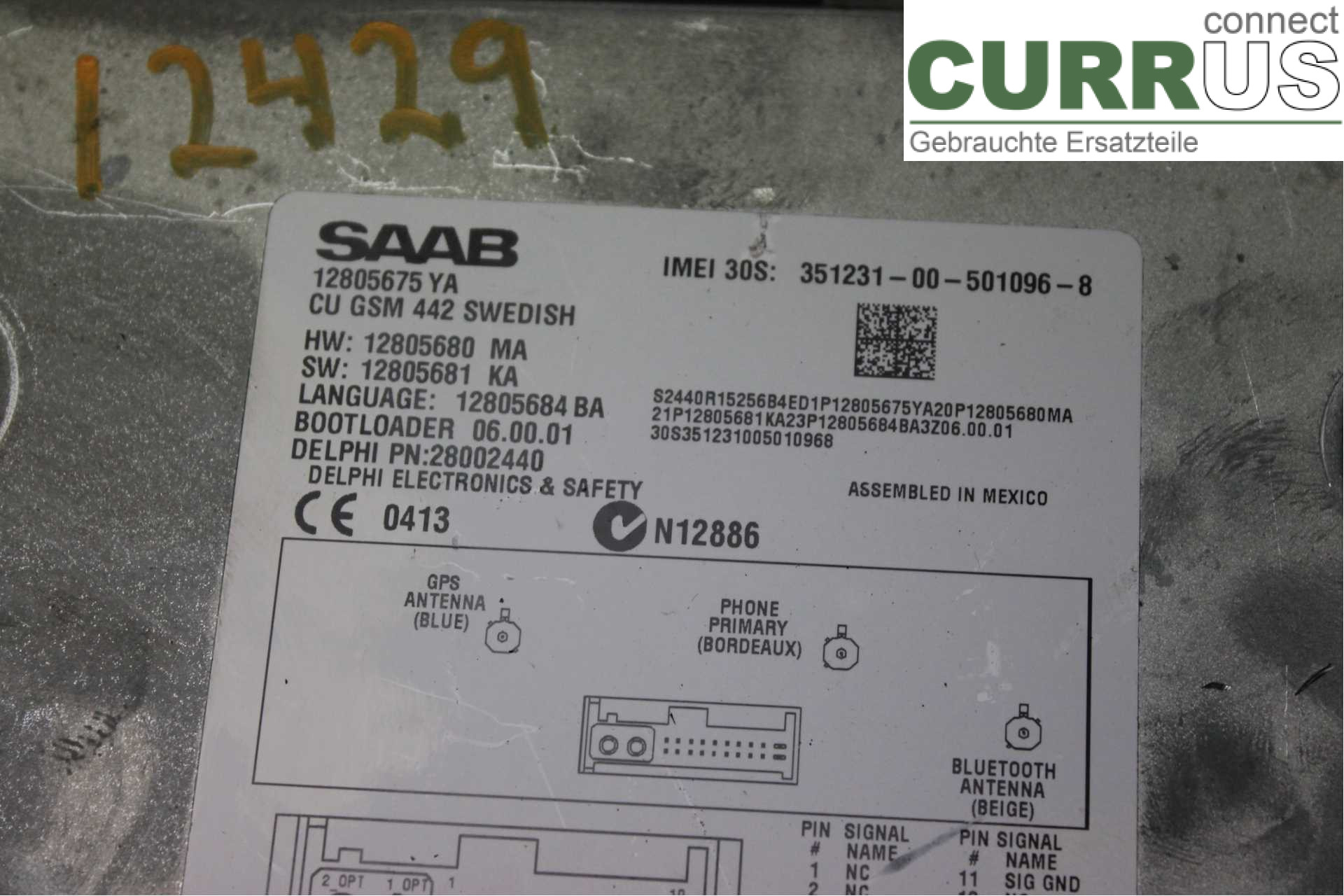 SAAB 9-3 VER 2 Gearkasse 7-trins 12805675YA 2,8T/B284L