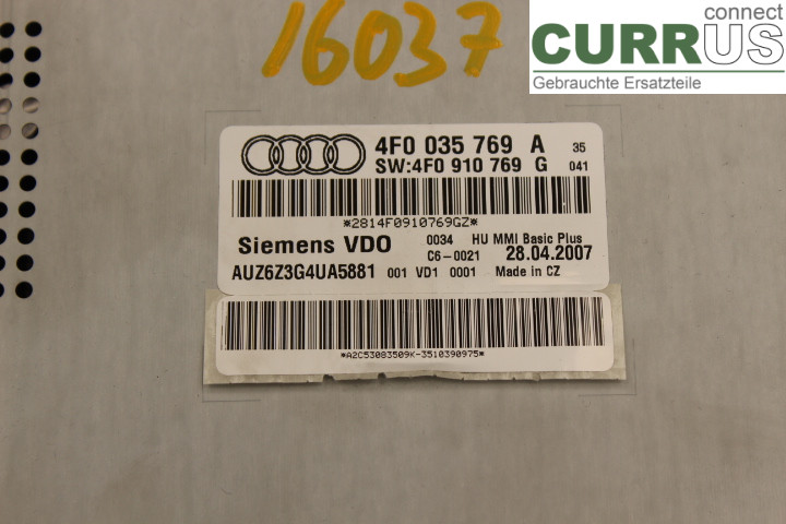 AUDI A6/S6     05-11 7-speed gearbox 4F0035769A 2.0TDi/BRE