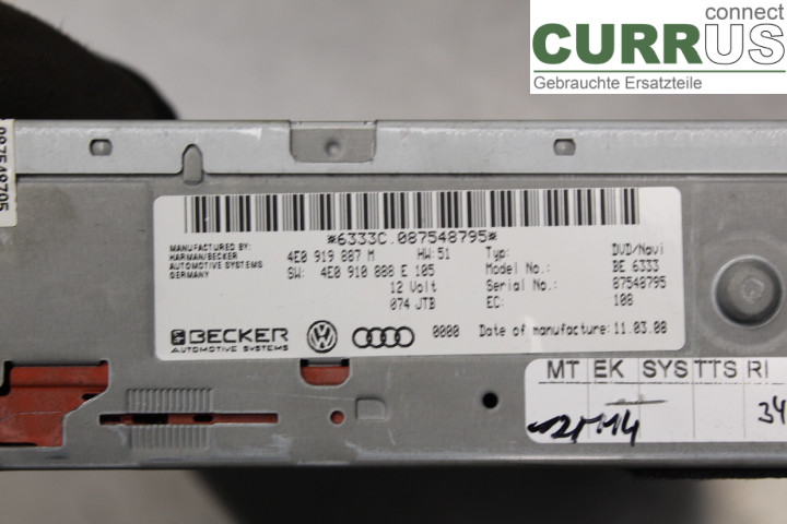 AUDI A6/S6     05-11 7-Gang-Getriebe 4E0919887M 3,0TDi/BMK