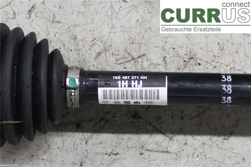 VW GOLF VI     09-13 Front axle assembly (4WD) 1K0407761EX 1,4/CAXA