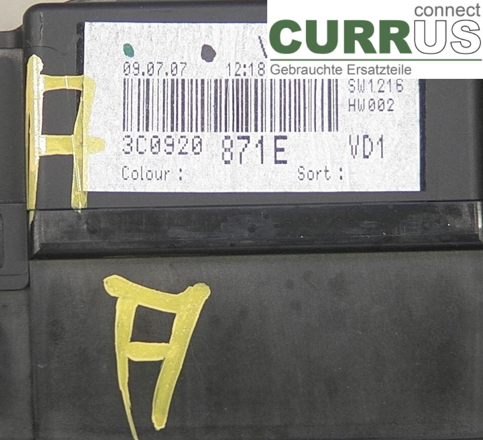  Instrument cluster / comb 3C0920871E 2.0TDI4