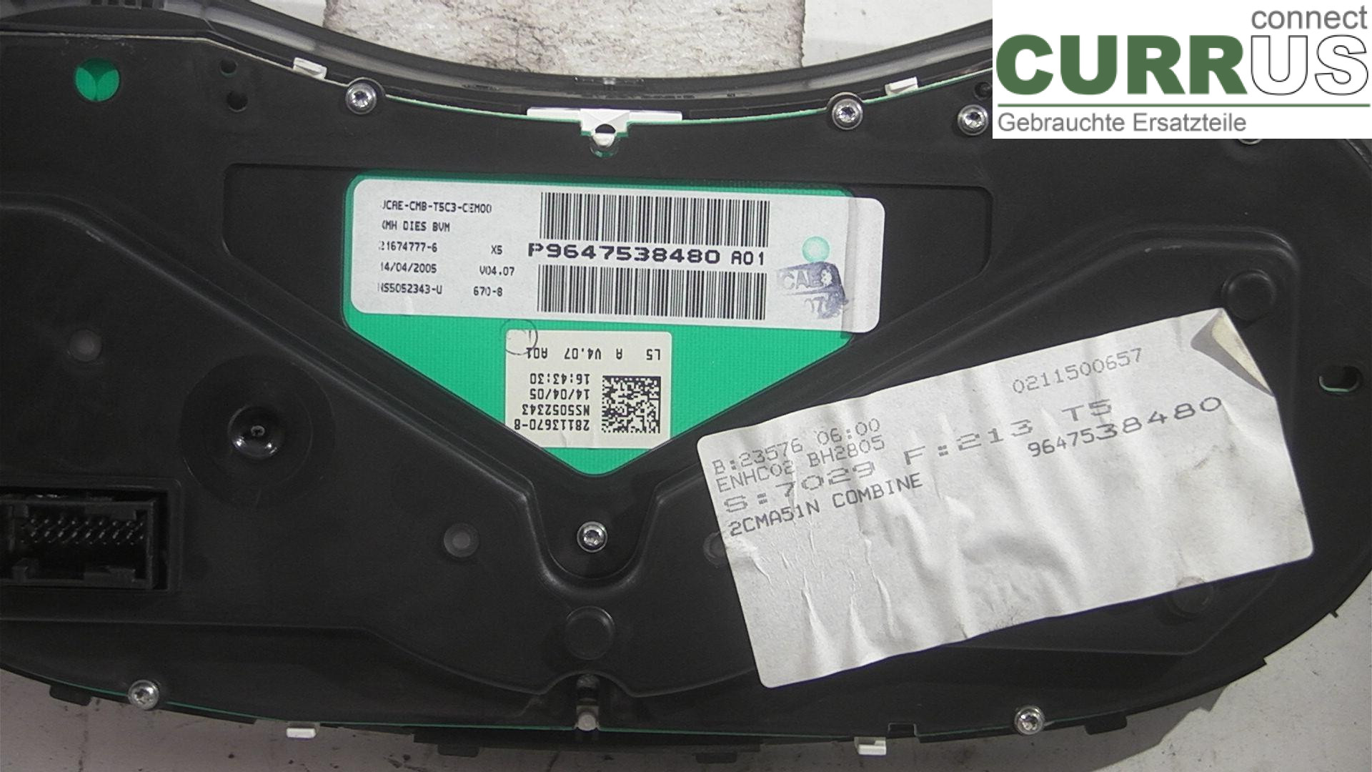  Instrument cluster / comb 9647538480 1.6HDI