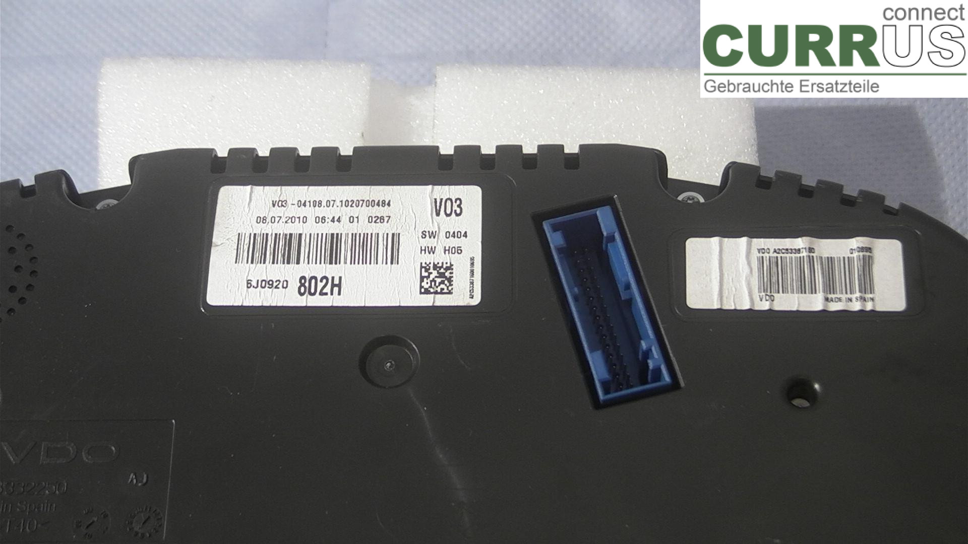 Instrument cluster / comb 6J0920802H 1.2TDI