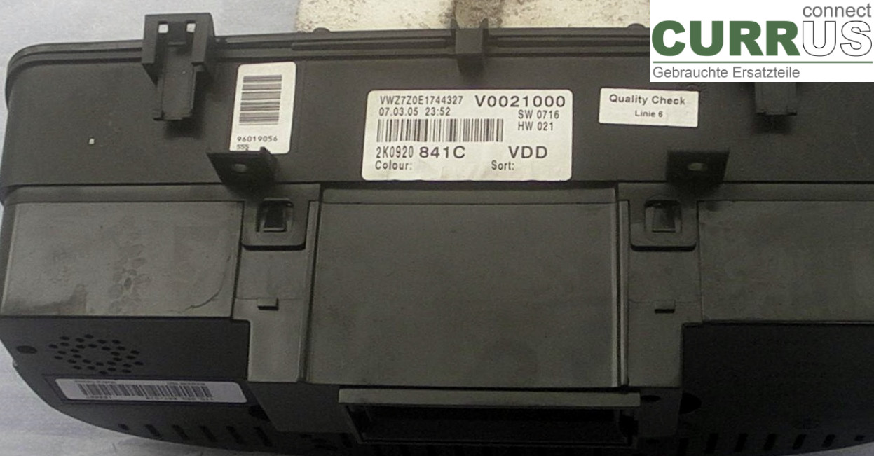  Bloc instruments / combiné 2K0920841C 1.9TDI