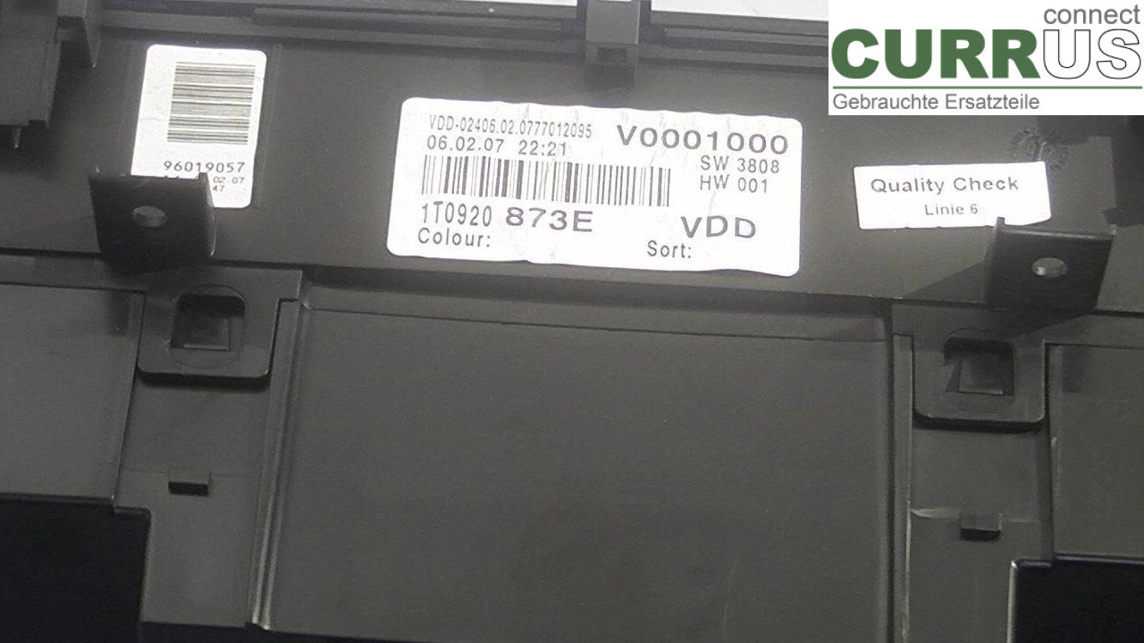  Instrumentpanel / kombiinstrument 1T0920873E 2.0TDI