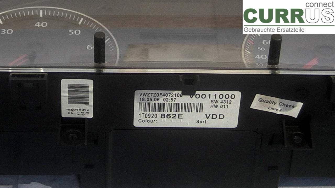  Instrument cluster / comb 1T0920862E 1.6EK4