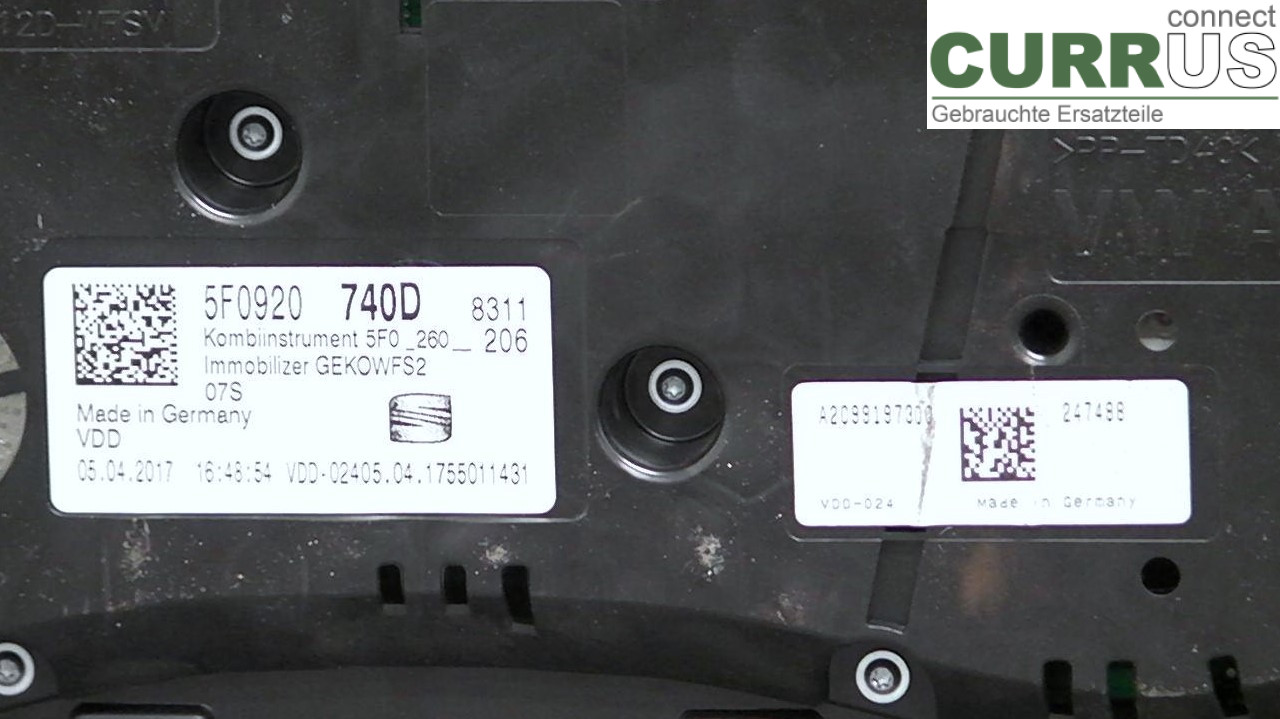  Instrument cluster / comb 5F0920740D 1.4TEK4