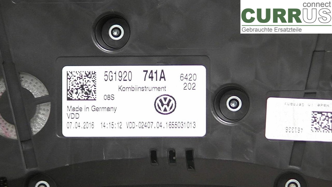  Instrument cluster / comb 5G1920741A 1.6TDI