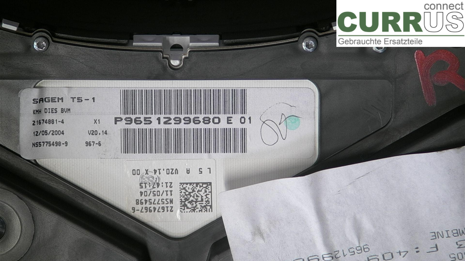  Instrument cluster / comb 9651299680 E 1.6HDI