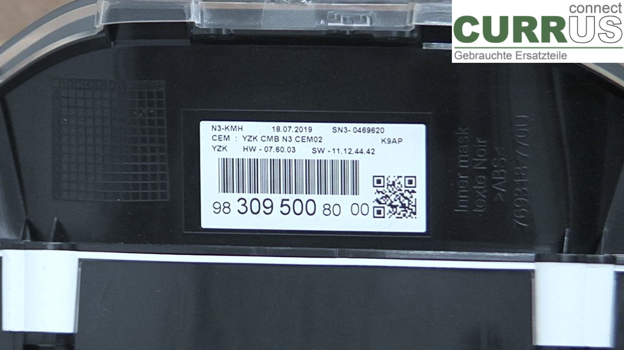  Instrument cluster / comb 9830950080 1.5HDI