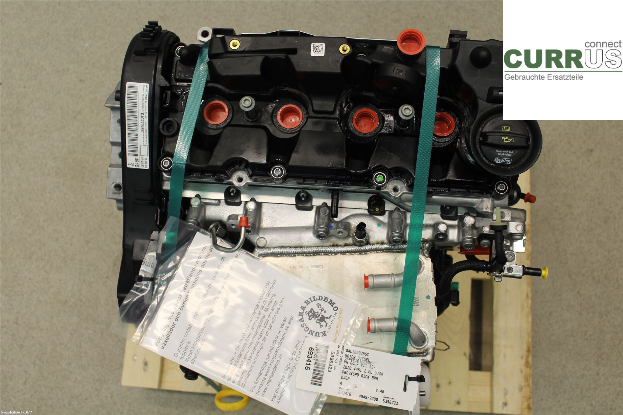 VW GOLF / E-GOLF VII   13-20 Engine 04L100038GX 2.0L DJGA