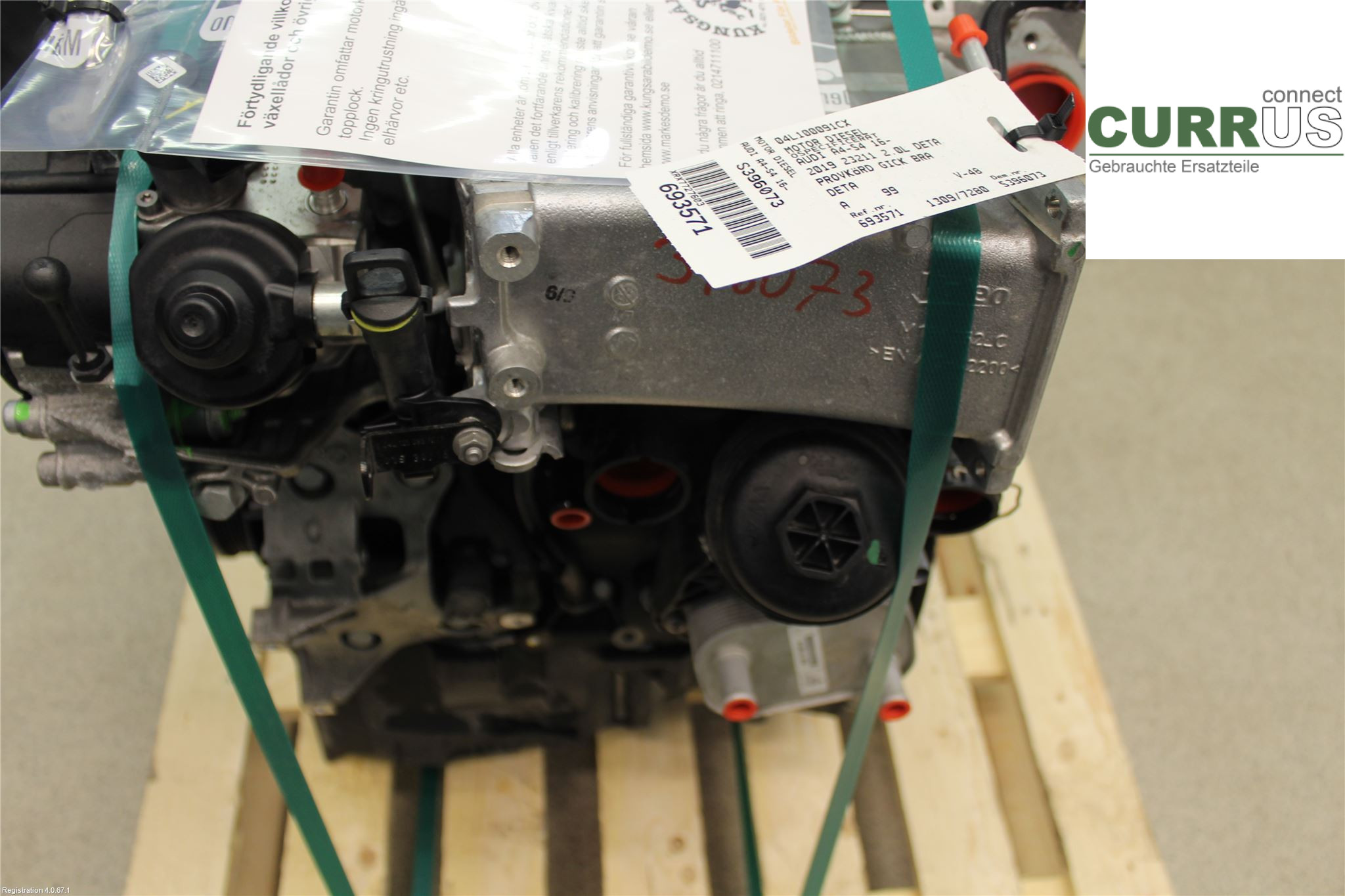 AUDI A4/S4  B9 16-19 Engine 04L100091CX 2.0L DETA