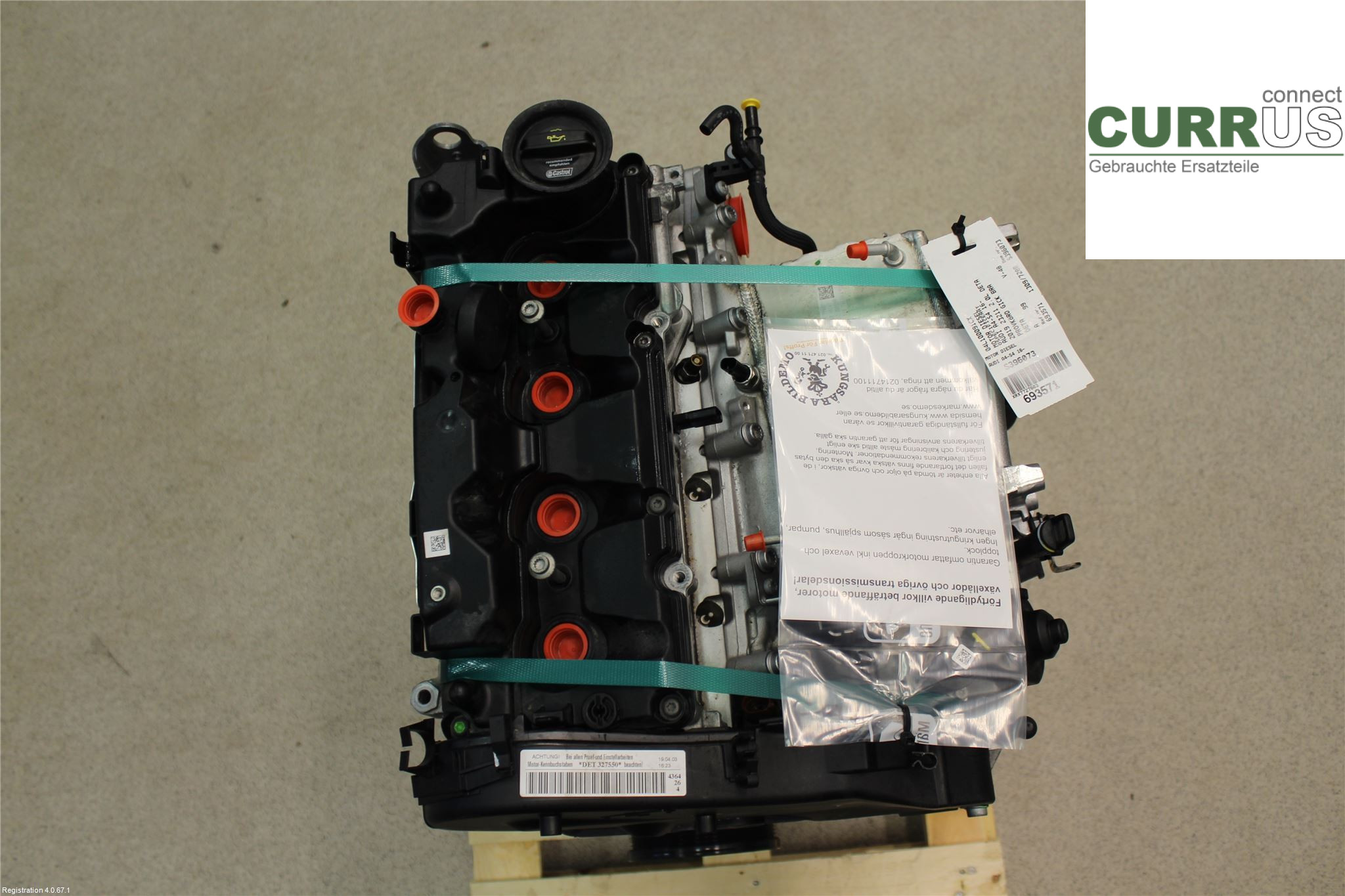 AUDI A4/S4  B9 16-19 Engine 04L100091CX 2.0L DETA