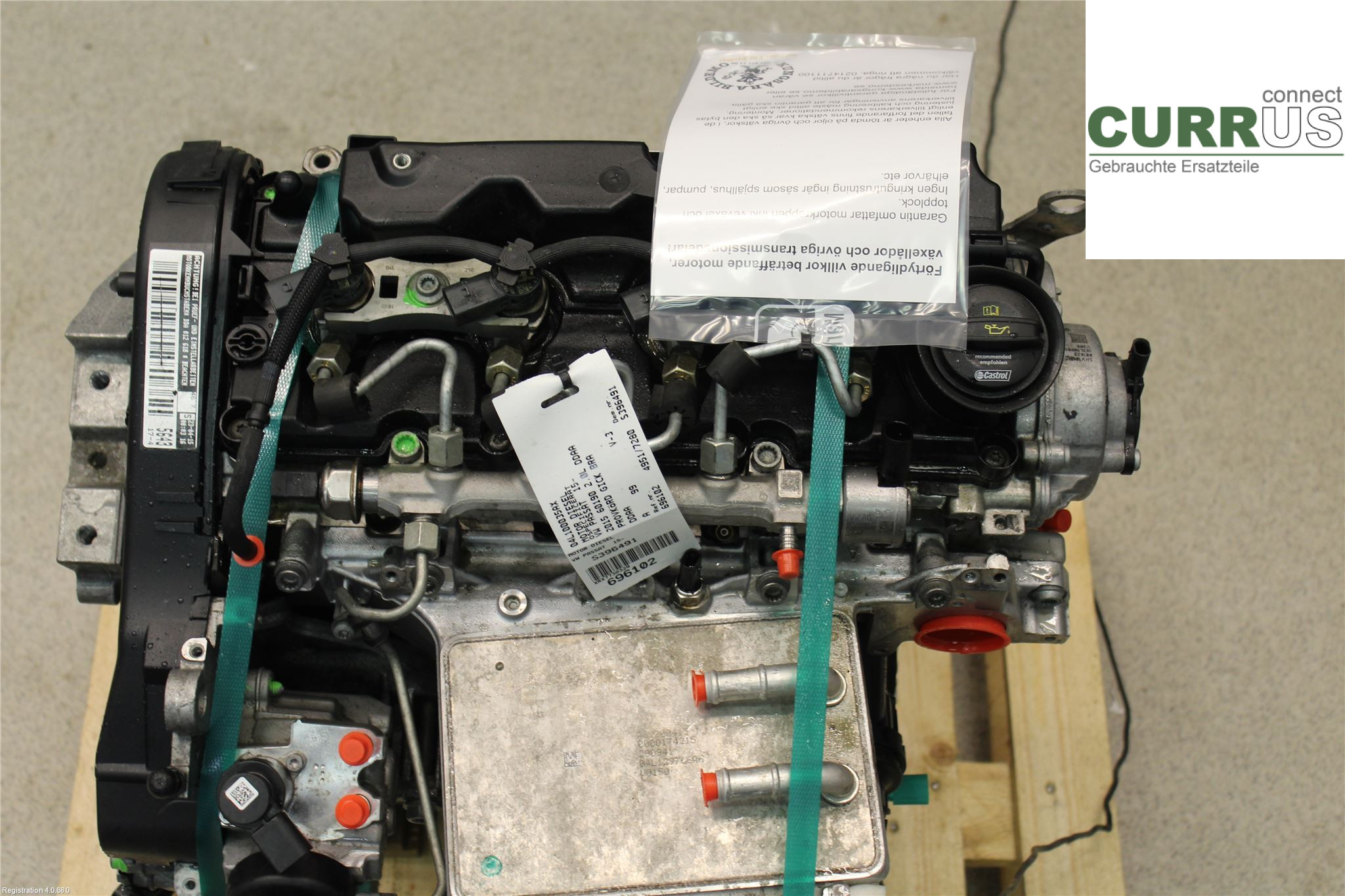VW PASSAT  15-19 Motor 04L100035AX 2.0L DDAA