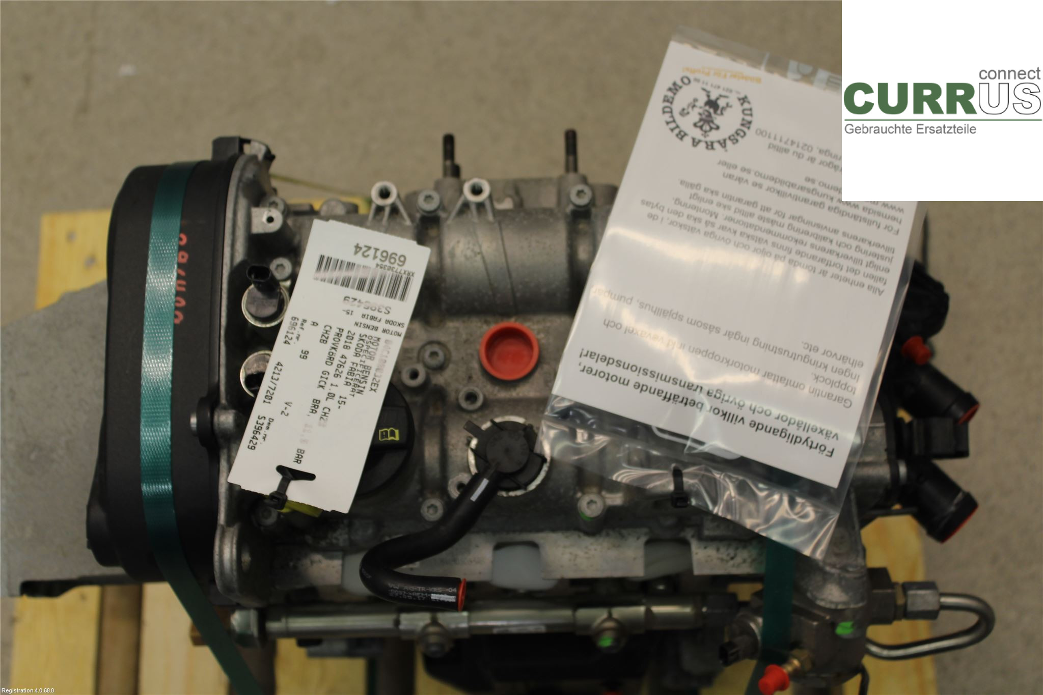 SKODA FABIA  15- Engine 04C100032EX 1.0L CHZB