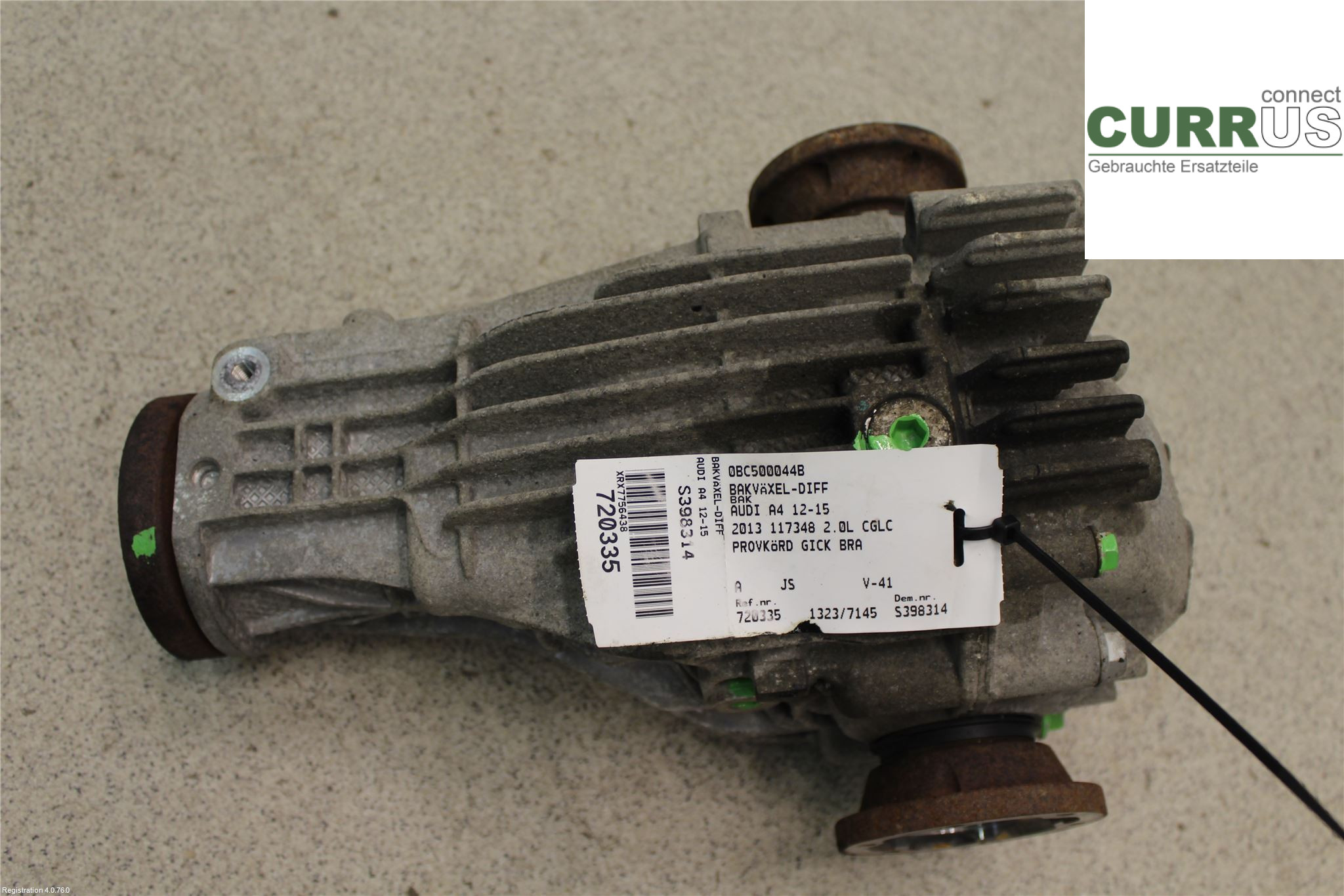 AUDI A4  12-15 Differential 0BC500044B 2.0L CGLC