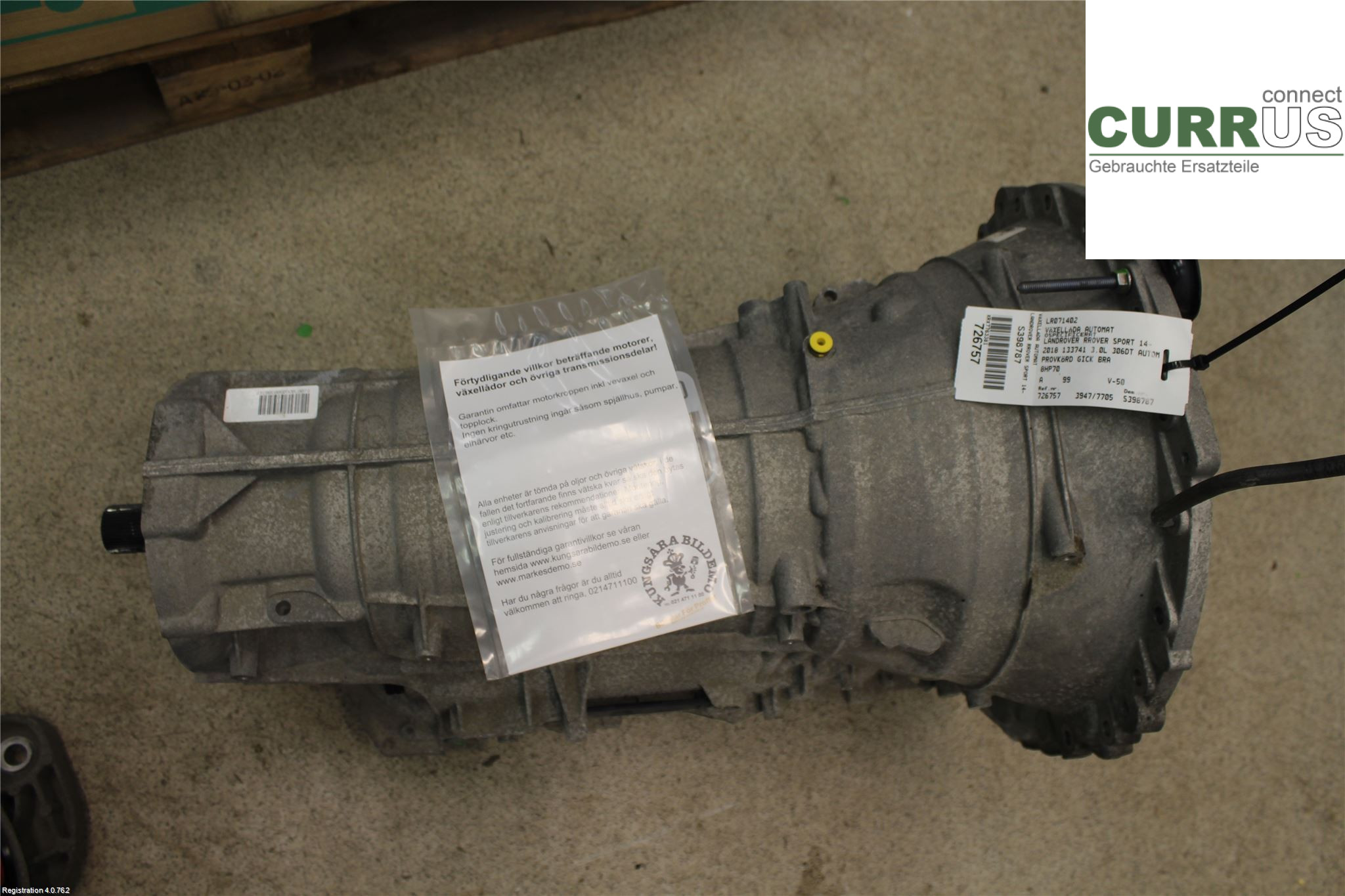LANDROVER R.ROVER SPORT 14-22 Gearbox (Automatic) LR071402  3.0L 306DT