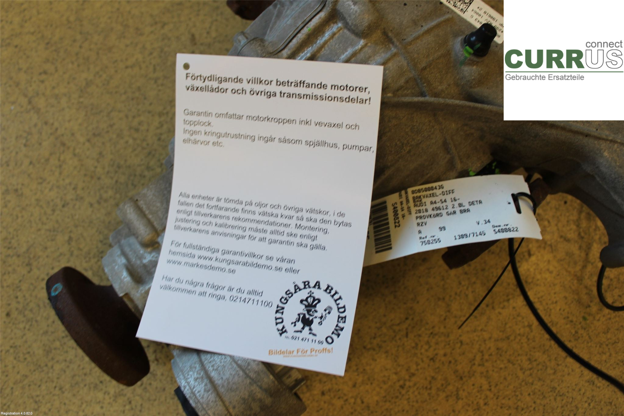 AUDI A4/S4  B9 16-19 Differentiel 0DB500043G 2.0L DETA