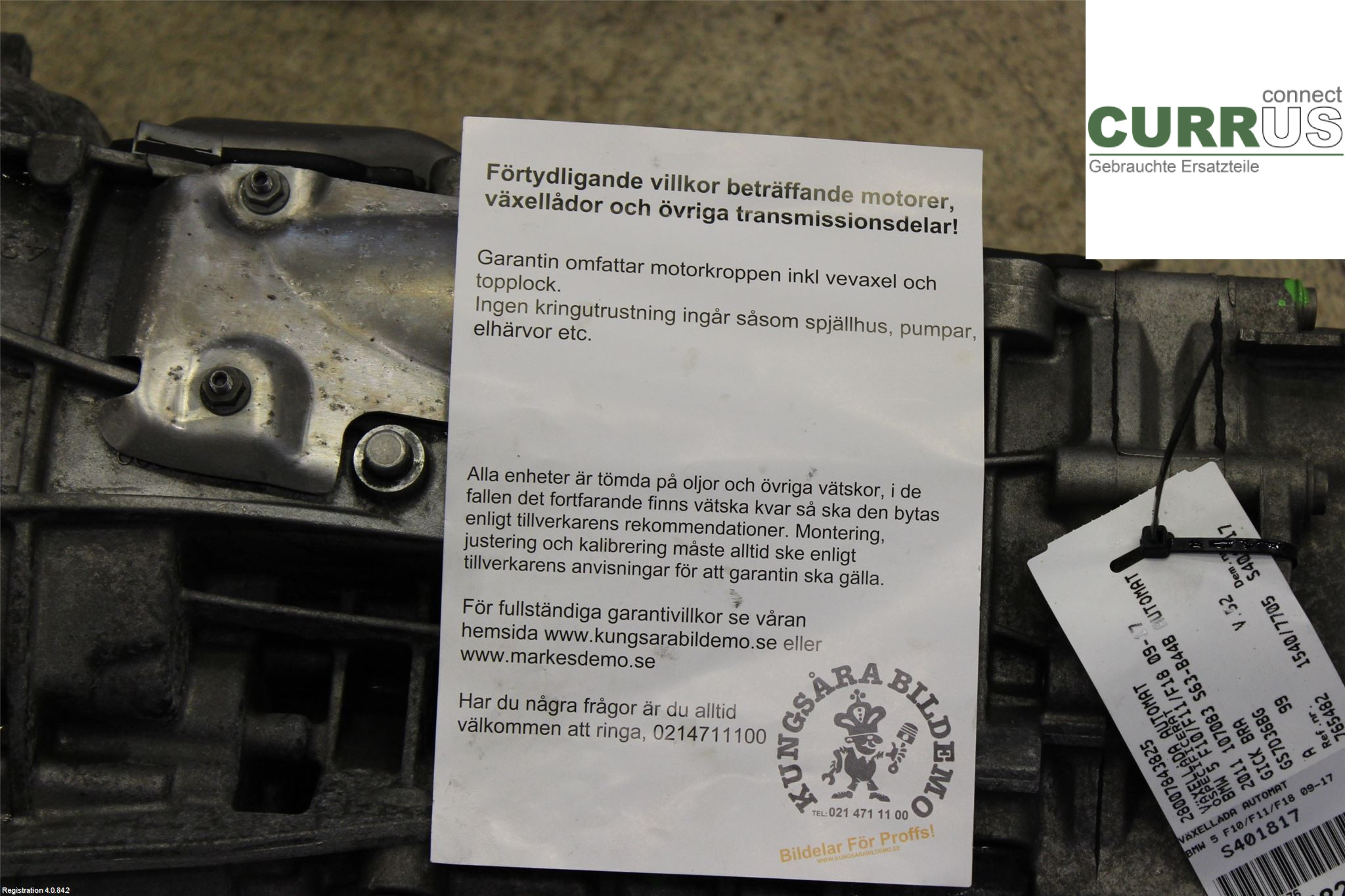 BMW F10/F11/F18  09-17 Gearbox (Automatic) 28007843825 S63-B44B
