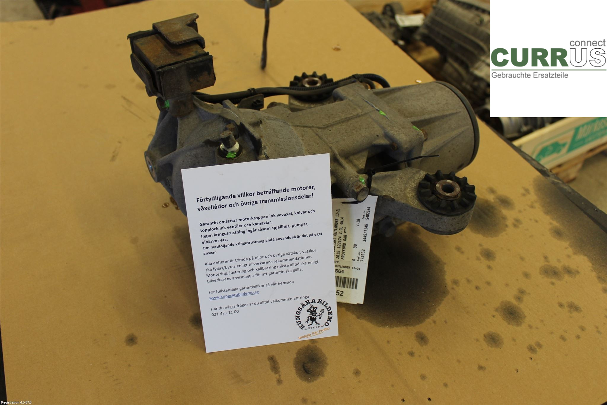 MITSUBISHI OUTLANDER 13- Differential 3501A470 2.3L 4N14