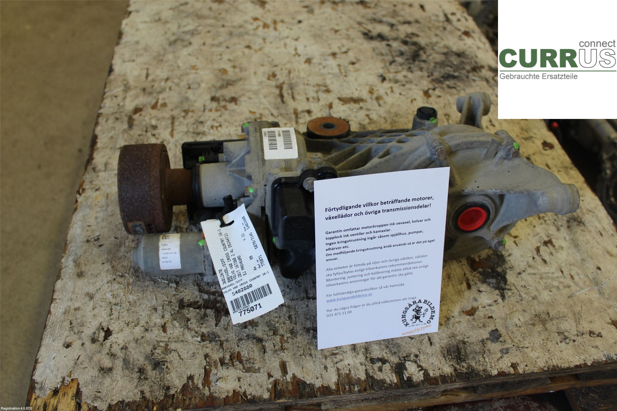 VOLVO V60 CROSS COUNTRY  16-18 Differential 36012670 2.4L D5244T21