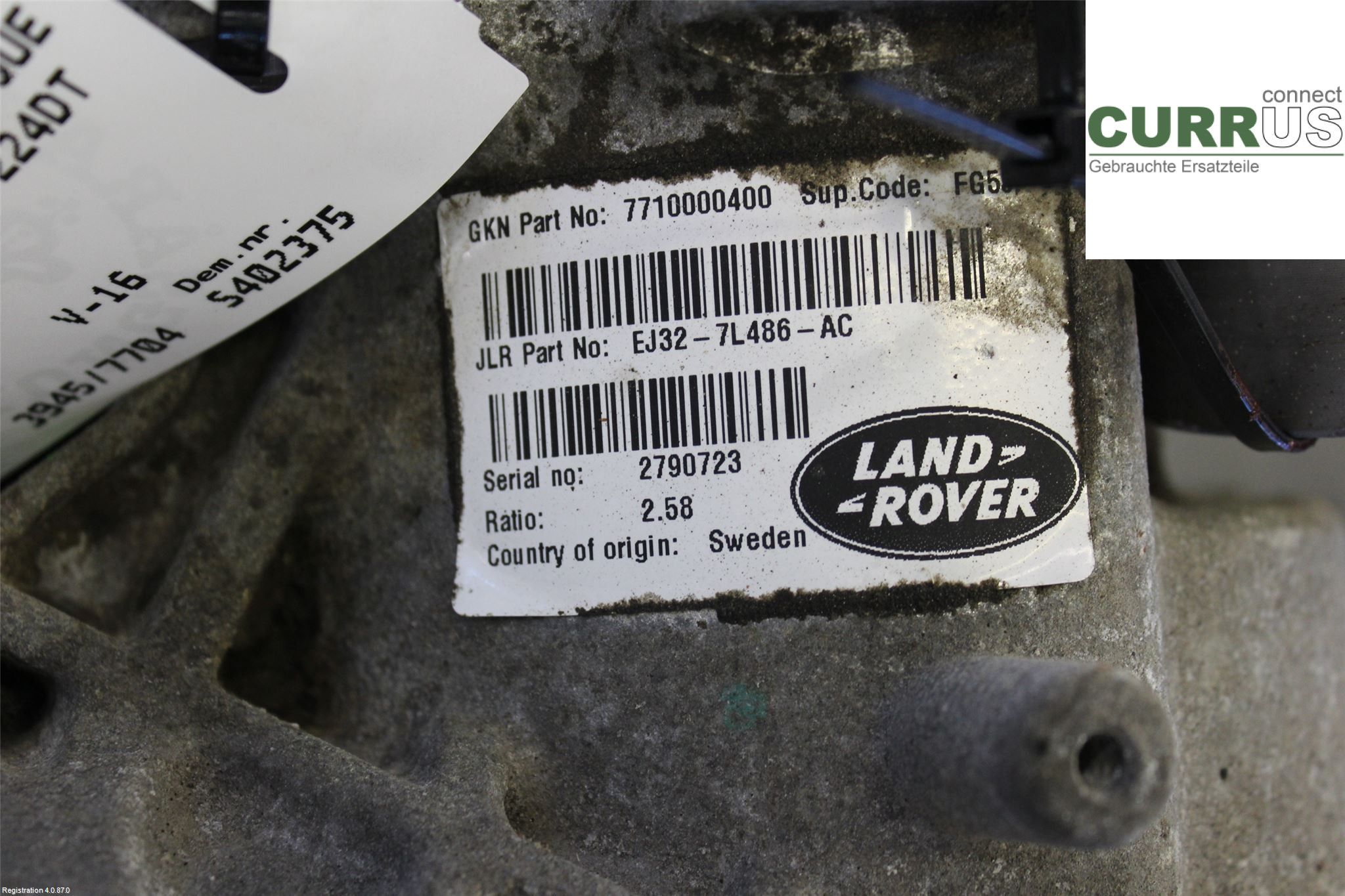 LAND ROVER EVOQUE  L538  11-18 Distribution gear box LR066501 2.2L CRDI 224DT