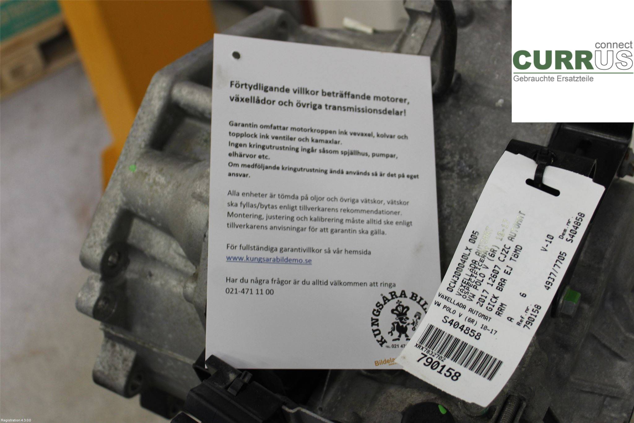 VW POLO       10-17 Gearbox (Automatic) 0CW300040LX 005 CJZC