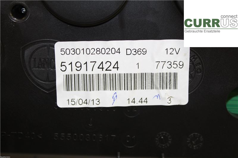 FIAT PUNTO EVO 10-12 Instrumentenkombination 52038987 1.2 169A4000