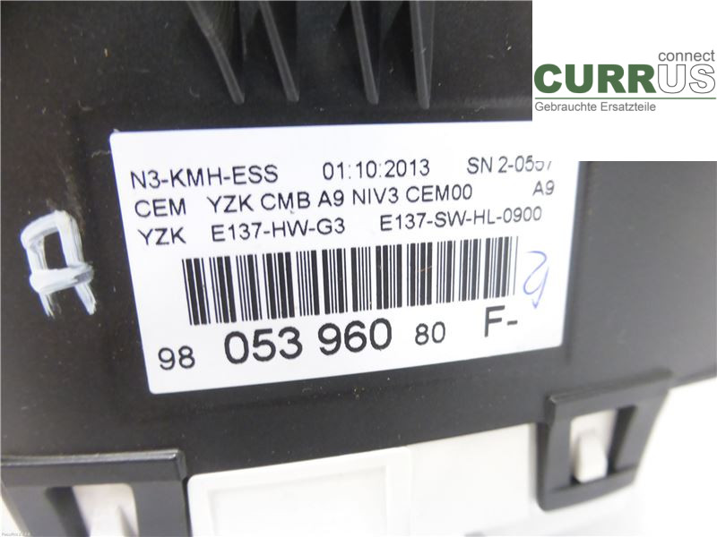 PEUGEOT 208 12-15 Instrumentkam 9805406580 HMZ