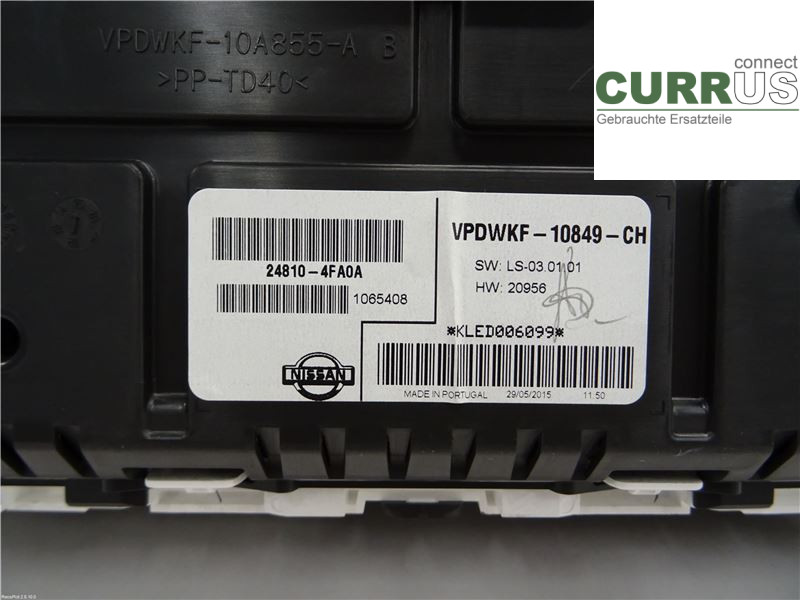 NISSAN E-NV200 / EVALIA Instrumentenkombination 248104FA0A 