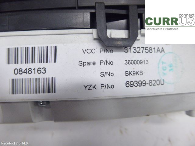 VOLVO V60  11-13 Instrumentkam 36002598 1,6D D4162T