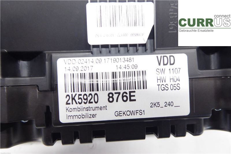 VW CADDY  16-20 Instrumentkam 2K5920876EX 1,2 CYVC