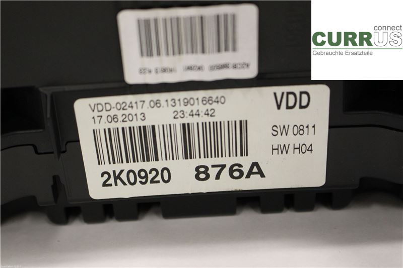 VW CADDY  11-15 Instrument cluster / comb 2K0920876AX CAYE