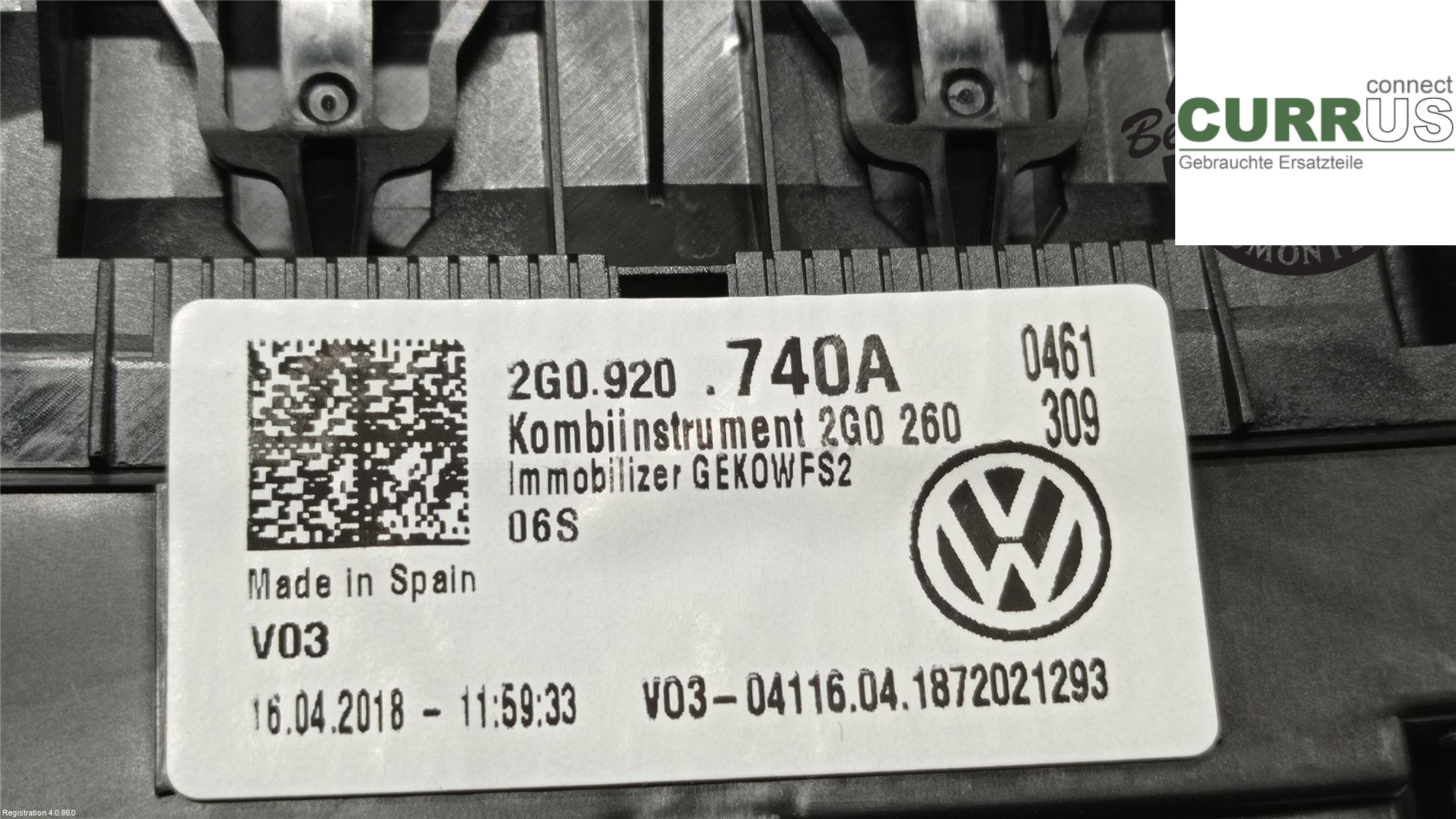 VW POLO VI 18- Instrumentkam 2G0 920 740 A  CHZL