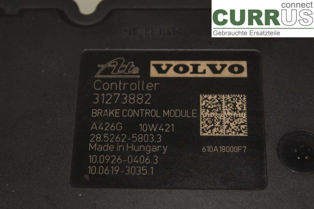 VOLVO S60      11-13 ABS hydraulisk enhed 31329138 2,0T R4 203HK