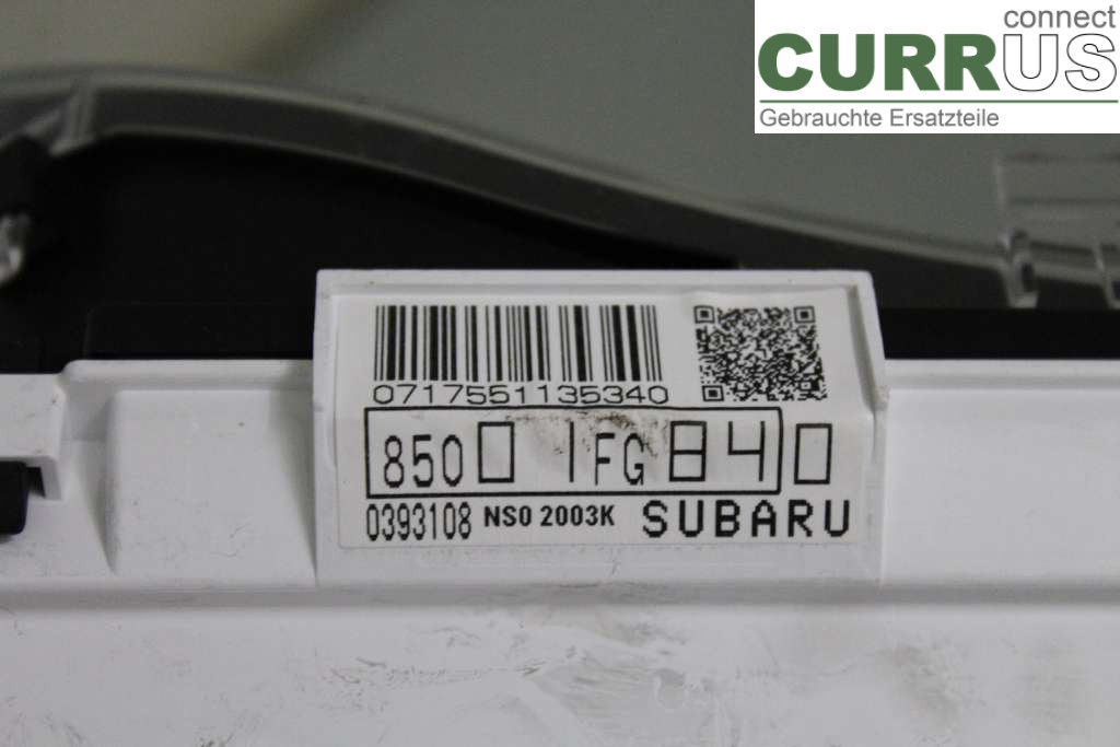 SUBARU STI RACING Instrument cluster / comb 85033-FG700 2.5I WRX 301HK