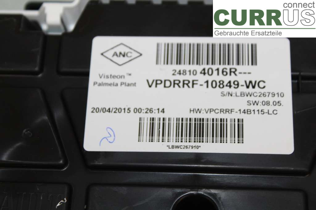 RENAULT CAPTUR 13-19 Instrumentenkombination 248109649R 0.9TCE 90HK