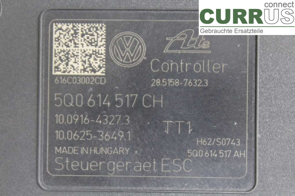VW GOLF / E-GOLF VII   13-20 ABS hydraulisk enhet 5Q0614517CH 1.8TSI 180HK