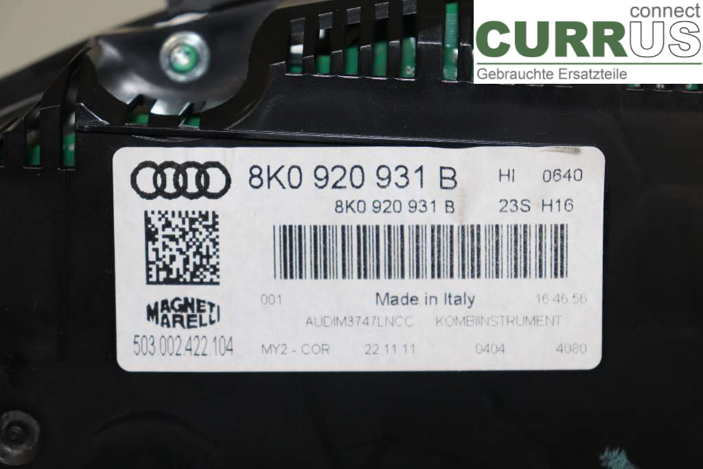 AUDI A4  12-15 Instrument cluster / comb 8K0920931B 2,0TFSI 211HK