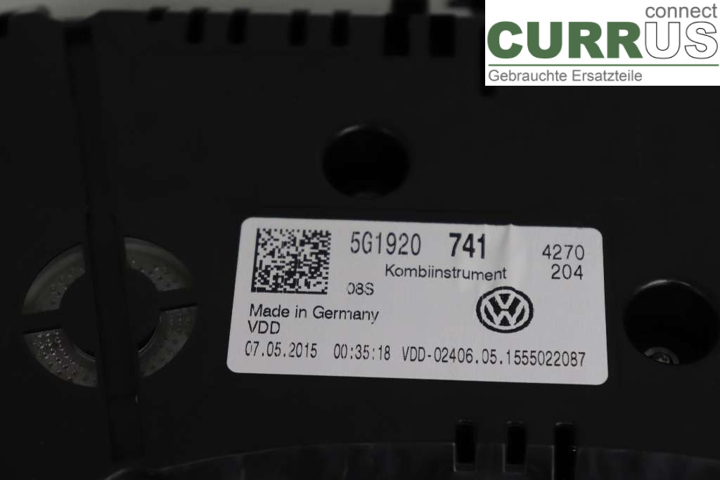 VW GOLF / E-GOLF VII   13-20 Instrumentenkombination 5G1920741 1,6TDI BLUEMOTI