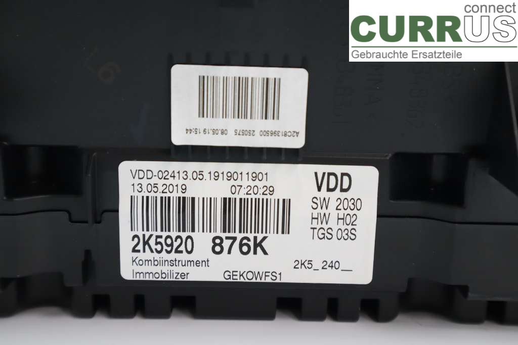 VW CADDY  16-20 Instrument cluster / comb 2K5920876KX 2.0TDI 150HK
