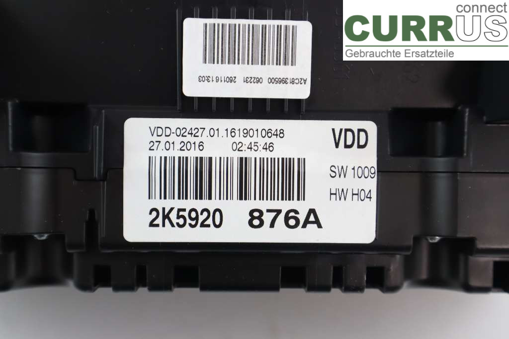 VW CADDY  16-20 Instrument cluster / comb 2K5920876AX 2.0TDI